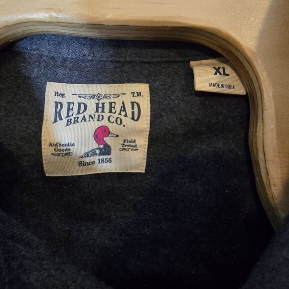 Red Head Brand Co Chamois Flannel Shirt Size XL Gray Long Sleeve Button Up - Picture 4 of 5